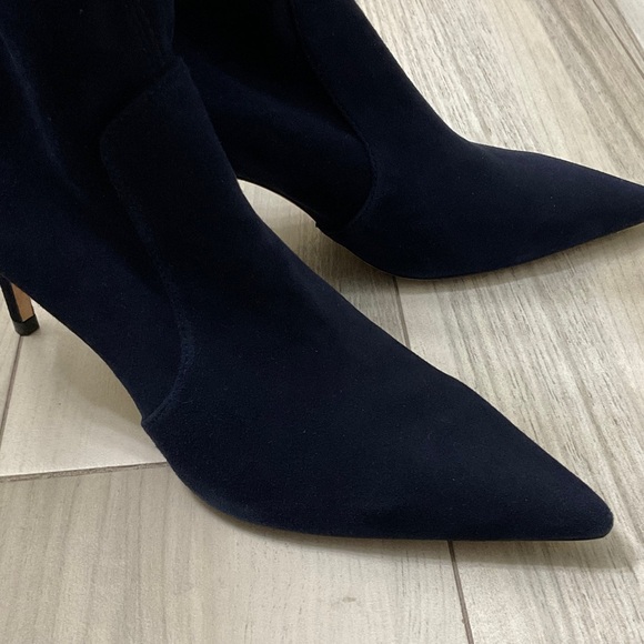 Stuart Weitzman Dark Blue Heeled Boots - Picture 5 of 15
